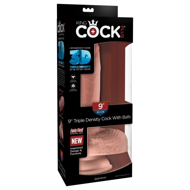 FALLO-DILDO TRIPLA DENSITA' SEX TOY CM. 23 CON TESTICOLI...