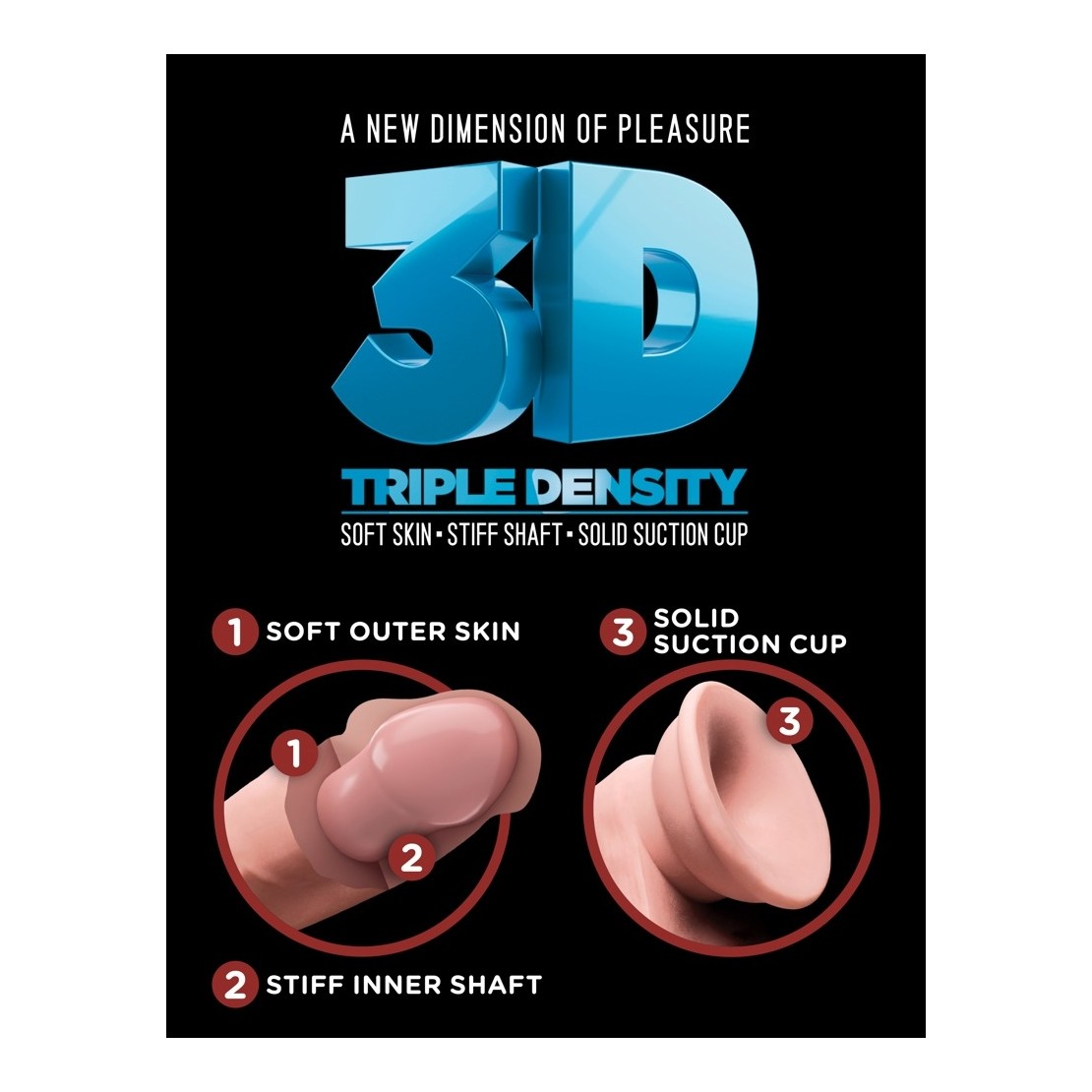 DILDO REALISTICO TRIPLA DENSITA' SEX TOY CM. 23...
