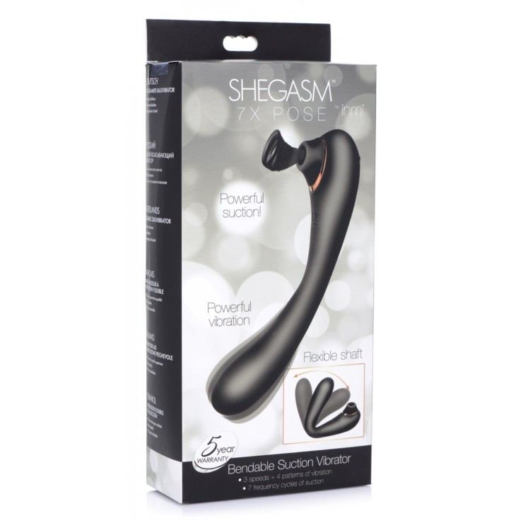 VIBRATORE DOPPIO CON SUZIONE PER DONNA SEX TOY SHEGASM 7X...