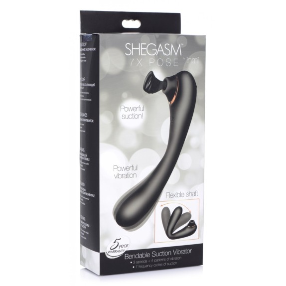 VIBRATORE DOPPIO CON SUCCHIA CLITORIDE SEX TOY SHEGASM 7X POSE