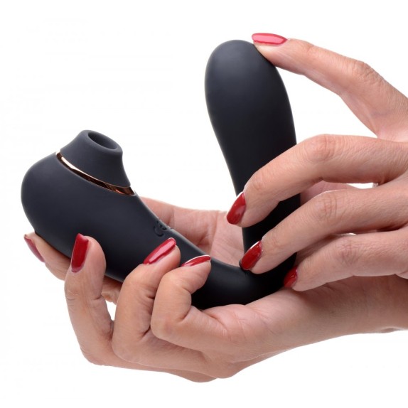 VIBRATORE DOPPIO CON SUCCHIA CLITORIDE SEX TOY SHEGASM 7X POSE