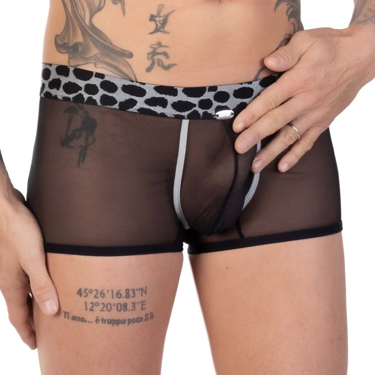 BOXER SEXY UOMO TRASPARENTI CON ELASTICO MACULATO EROS...