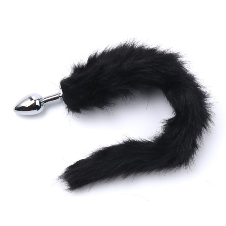 PLUG ANALE PICCOLO IN ACCIAO CON CODA SEX TOY FOX TAIL 2