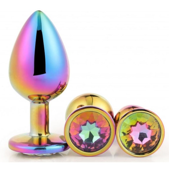 KIT DI TRE PLUG ANALI CON GIOIELLO MULTICOLOR PLUG SET