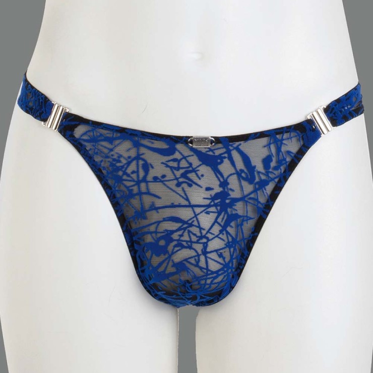 PERIZOMA SEXY UOMO SGANCIABILE CON RILIEVI BLU ELETTRICO...