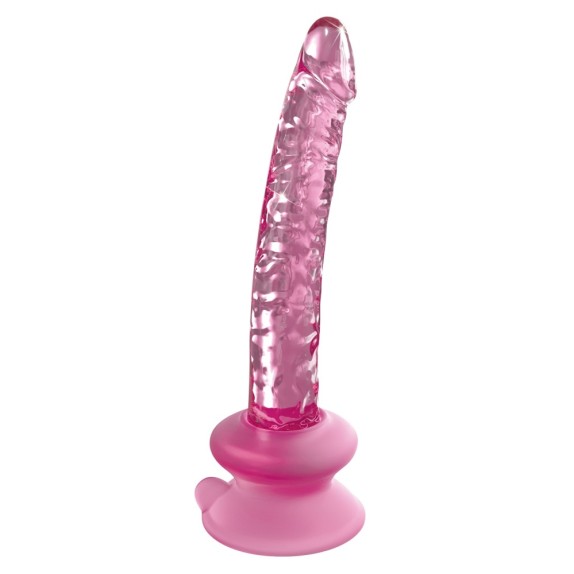 DILDO IN VETRO ROSA SEX TOY CON VENTOSA REMOVIBILE ICICLES