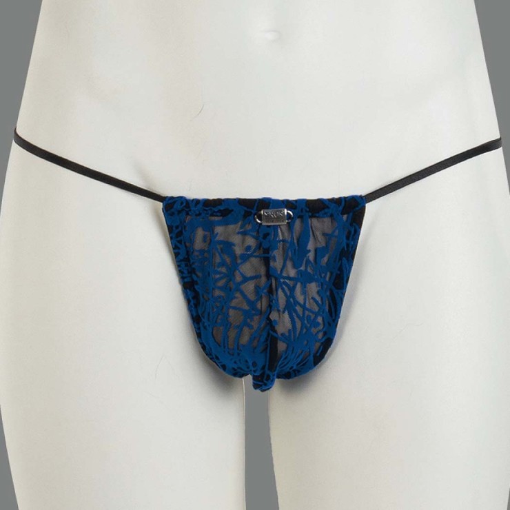 PERIZOMA A FILETTO SEXY PER UOMO CON RILIEVI BLU EROS...