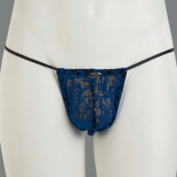 PERIZOMA A FILETTO SEXY PER UOMO CON RILIEVI BLU EROS VENEZIANI