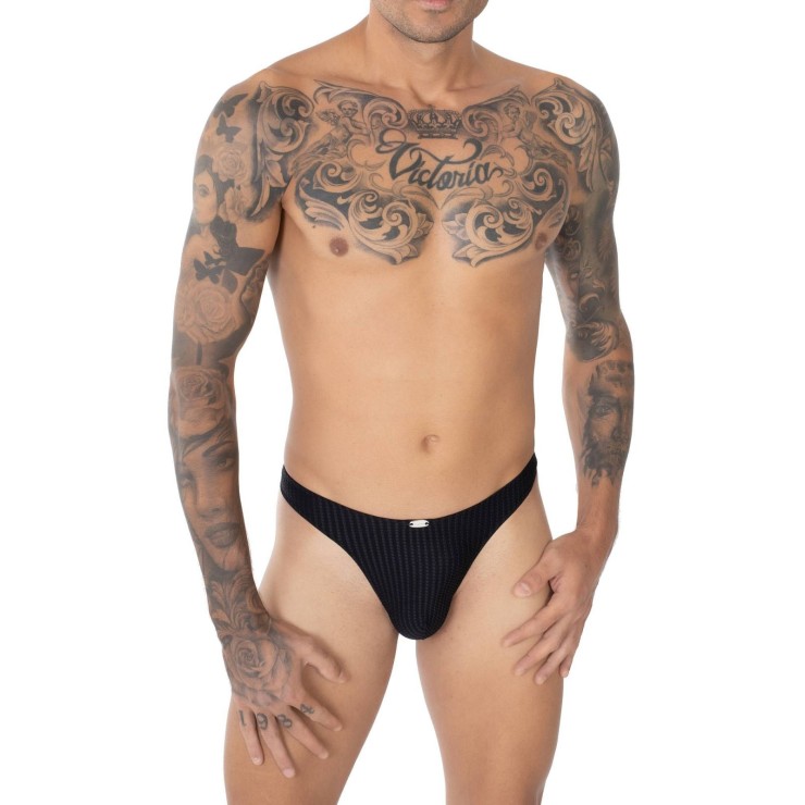 PERIZOMA SEXY PER UOMO NERO CON TEXTURE A TRECCIA EROS...