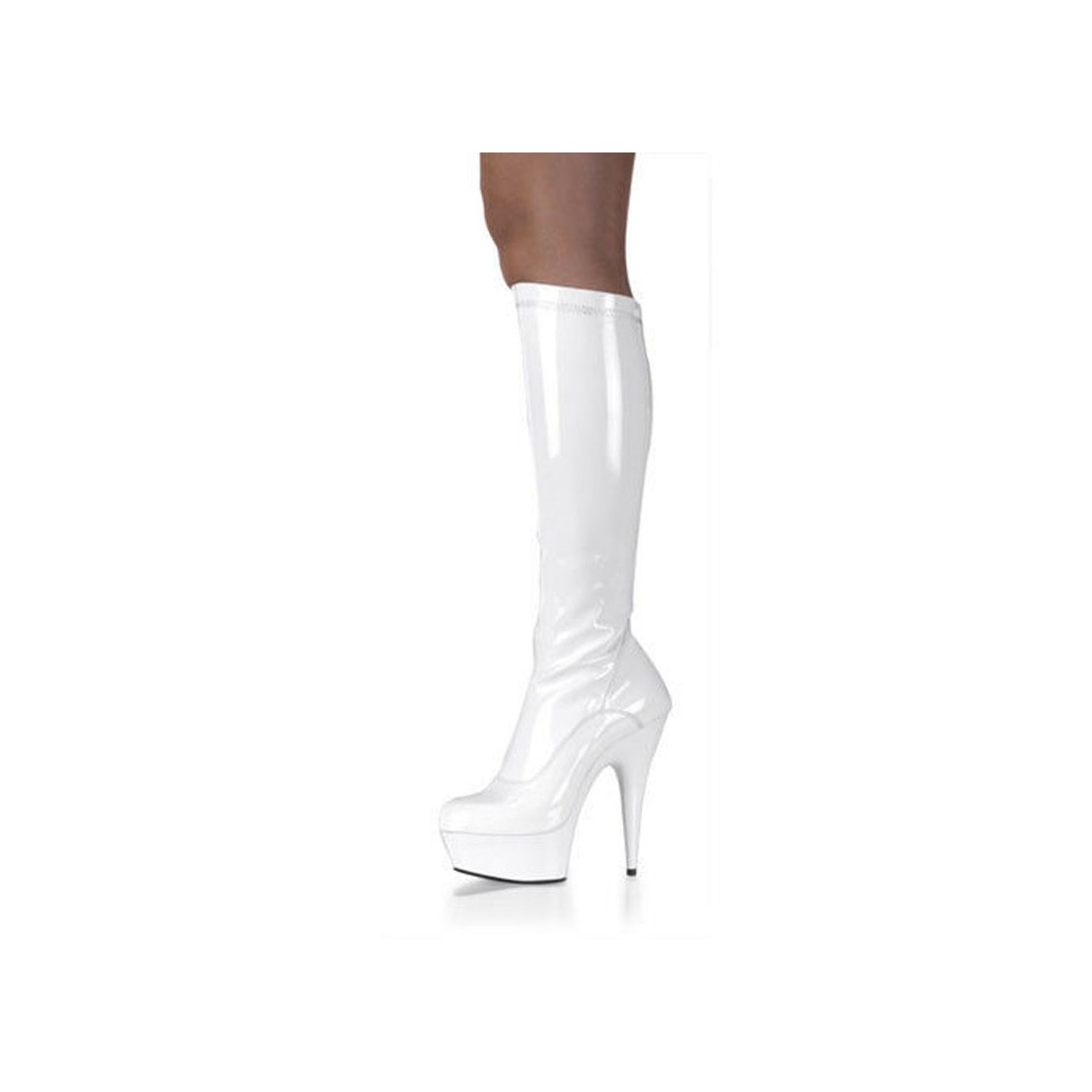 STIVALE SEXY IN VERNICE LUCIDO BIANCO TACCO 15...