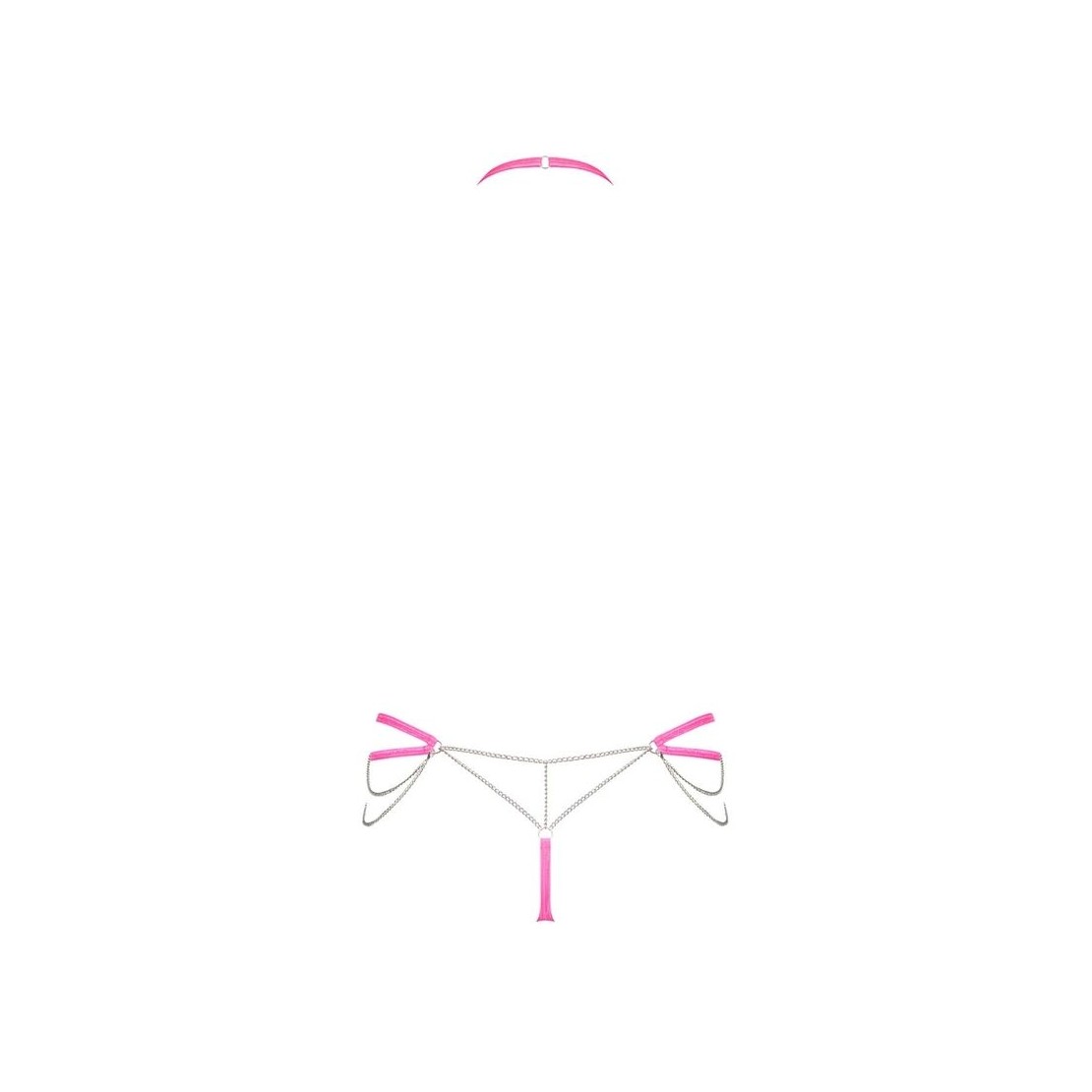 COMPLETO INTIMO SEXY ROSA FLUO PER DONNA CON...