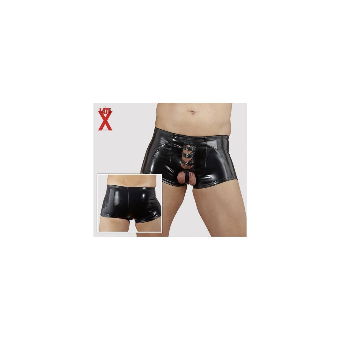 BOXER UOMO IN LATEX CON CINGHIE FALLICHE