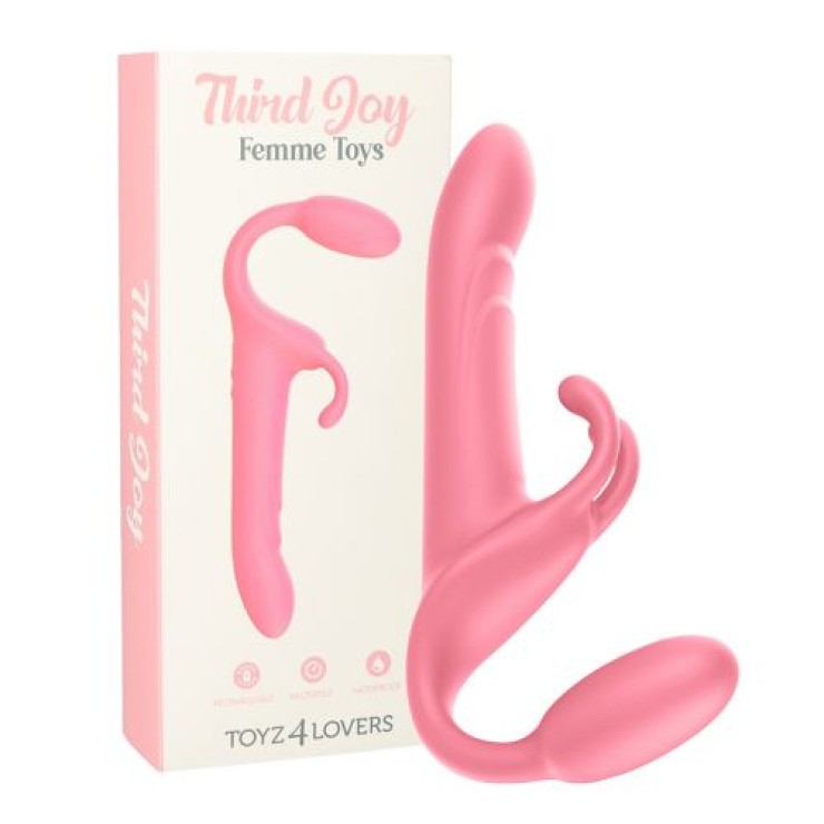 STRAPLESS STRAP-ON TRIPLO VIBRANTE PER DONNA SEX TOY...