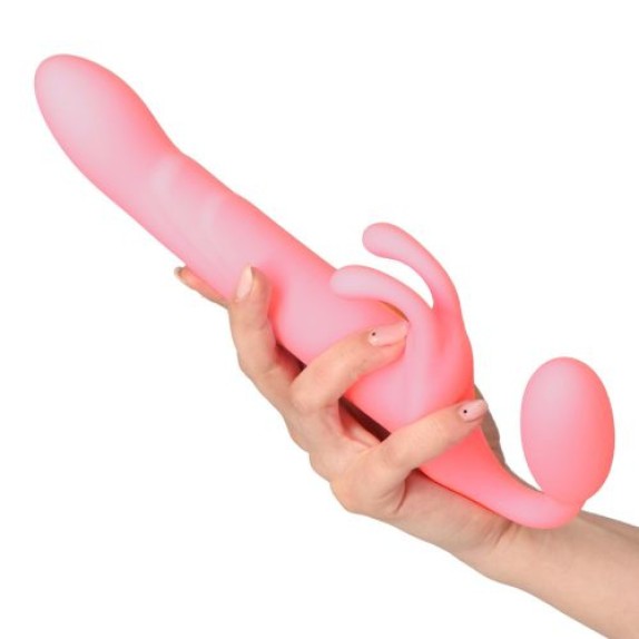 STRAPLESS STRAP-ON TRIPLO VIBRANTE PER DONNA SEX TOY THIRD JOY