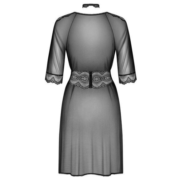 VESTAGLIA SEXY PER DONNA TRASPARENTE CON GIROCOLLO E CINTURA LUCITA