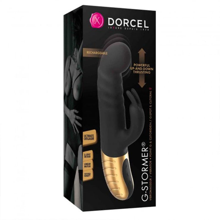 VIBRATORE RABBIT CON MOVIMENTO A SPINTA G-STORMER