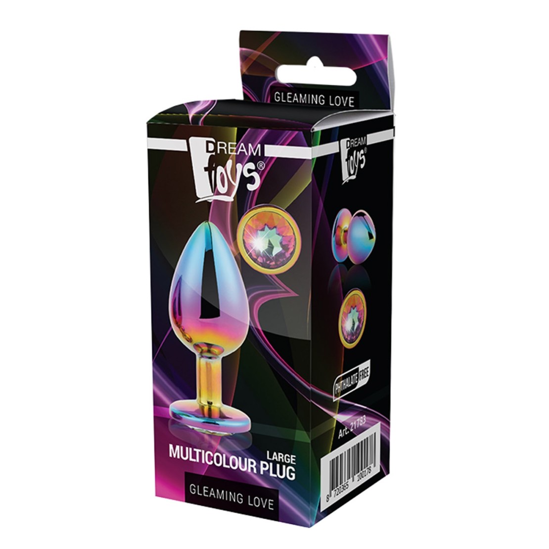 PLUG ANALE MULTICOLOUR CON GIOIELLO SEX TOY...
