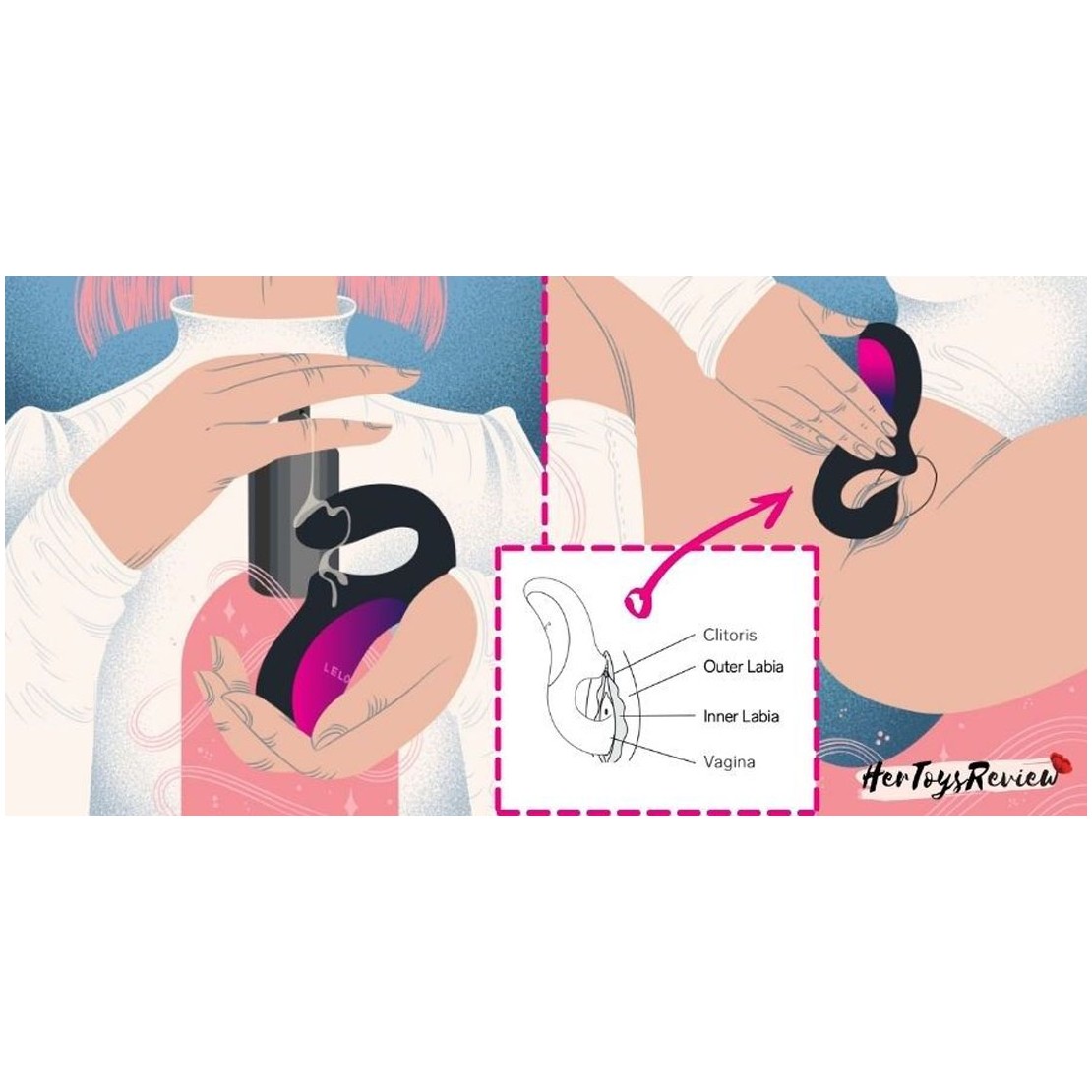 VIBRATORE DOPPIO CON ASPIRA CLITORIDE SEX TOY...