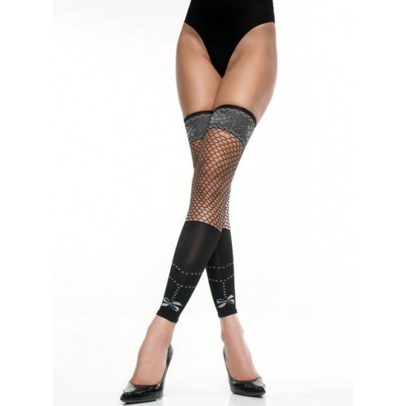 CALZE ELASTICHE CON FIOCCO E RICAMI