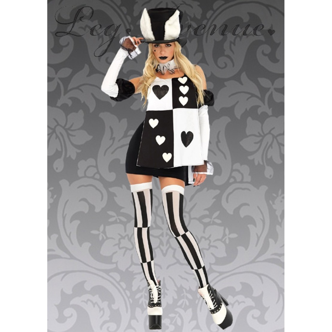 BIANCONIGLIO COSTUME 4 PEZZI PER DONNA HALLOWEEN