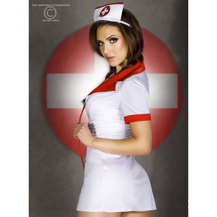 COSTUME SEXY DA INFERMIERA CON ACCESSORI CHILIROSE 2
