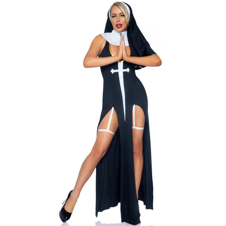 TRAVESTIMENTO ABITO LUNGO DA SEXY SUORA LEG AVENUE 2