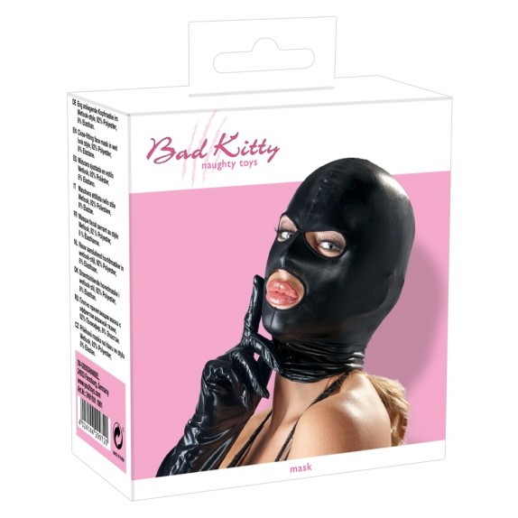 MASCHERA FETISH WET LOOK CON APERTURE PER OCCHI E BOCCA