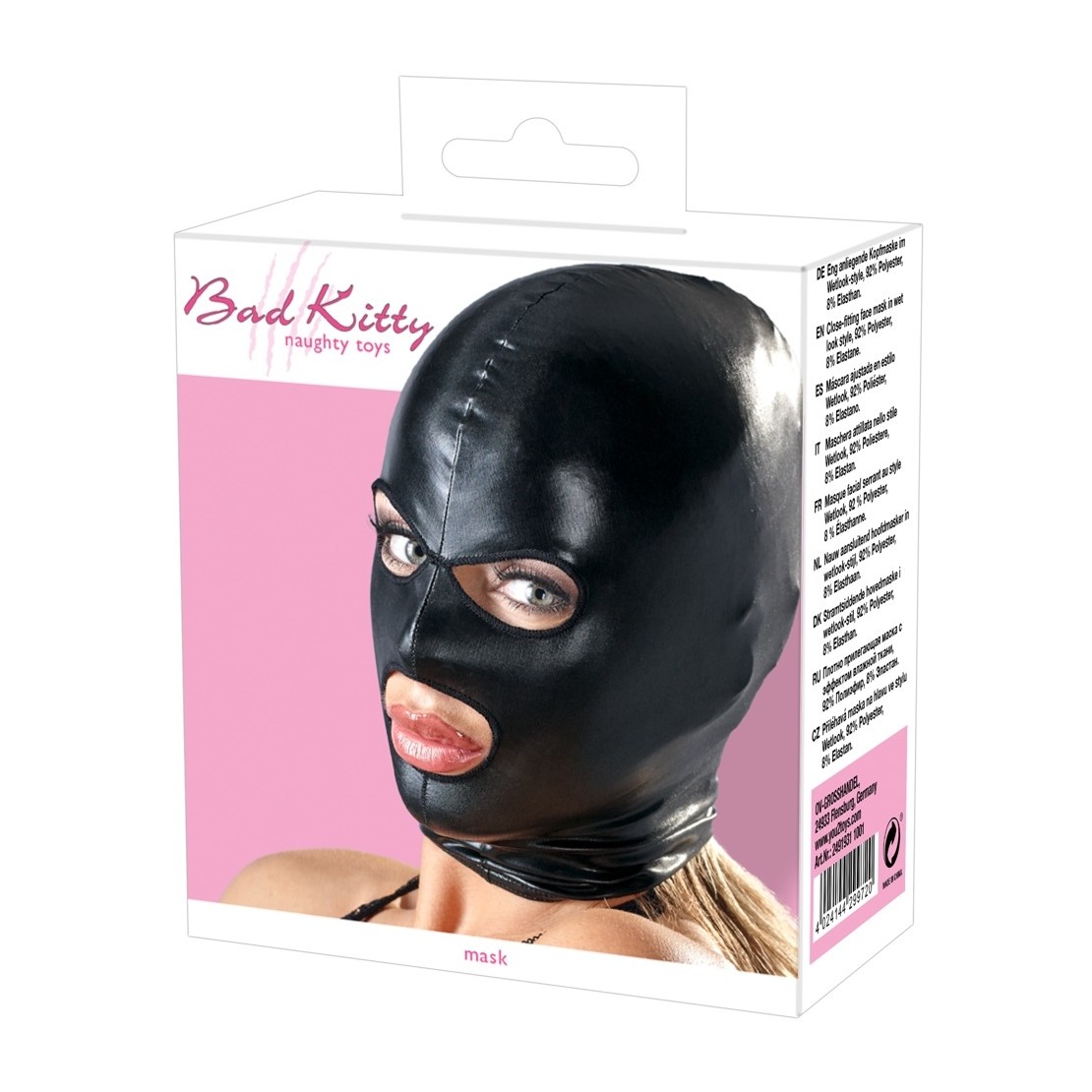 MASCHERA FETISH WET LOOK CON OCCHI E BOCCA