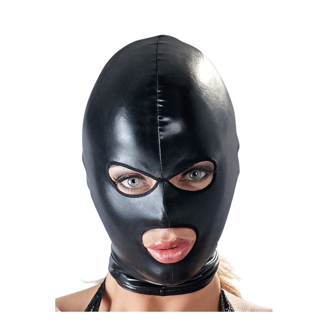 MASCHERA FETISH WET LOOK CON APERTURE PER OCCHI...