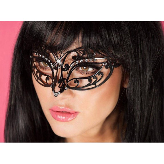 MASCHERA SEXY ELEGANTE IN METALLO CON STRASS CHILIROSE
