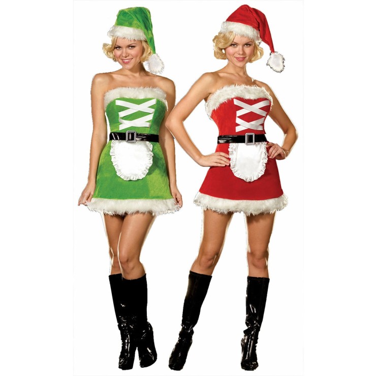 COSTUME NATALIZIO SEXY PER DONNA 2 IN 1 REVERSIBILE TWICE...