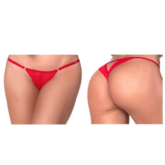PERIZOMA SEXY PER DONNA IN PIZZO ROSSO MAPALE' LACE KEYHOLE PANTY