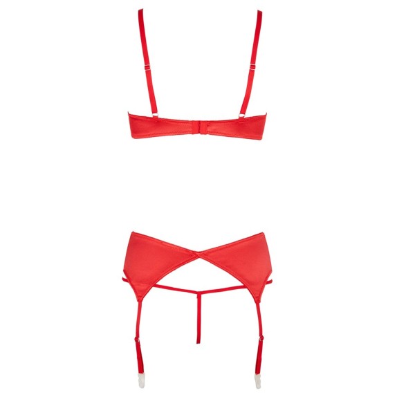 SEXY COMPLETO INTIMO ROSSO PER DONNA APERTO CON REGGICALZE
