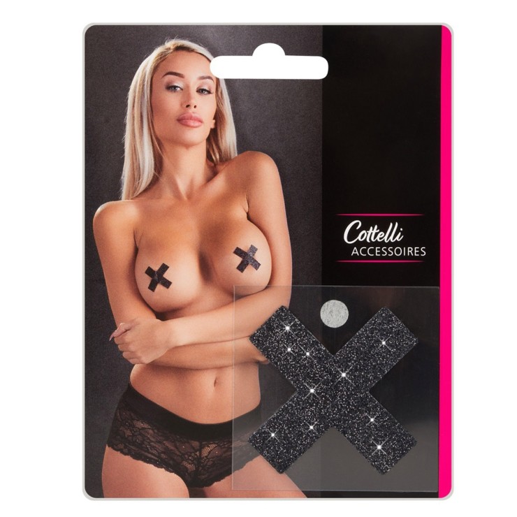COPRICAPEZZOLI SEXY PER DONNA A FORMA DI X CON GLITTER...