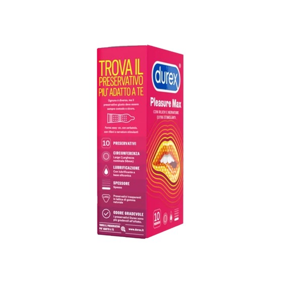 DUREX: PROFILATTICI PLEASURE MAX CONFEZIONE 10 O 6 PEZZI