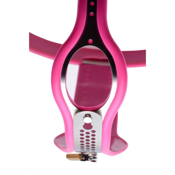 CINTURA DI CASTITA' PER DONNA PER GIOCHI SADOMASO PINK STAINLESS STEEL