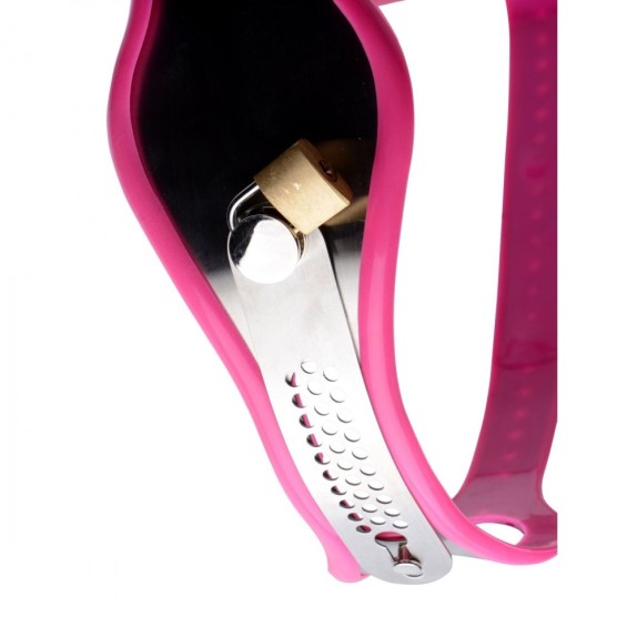 CINTURA DI CASTITA' PER DONNA SEX TOY PINK STAINLESS STEEL