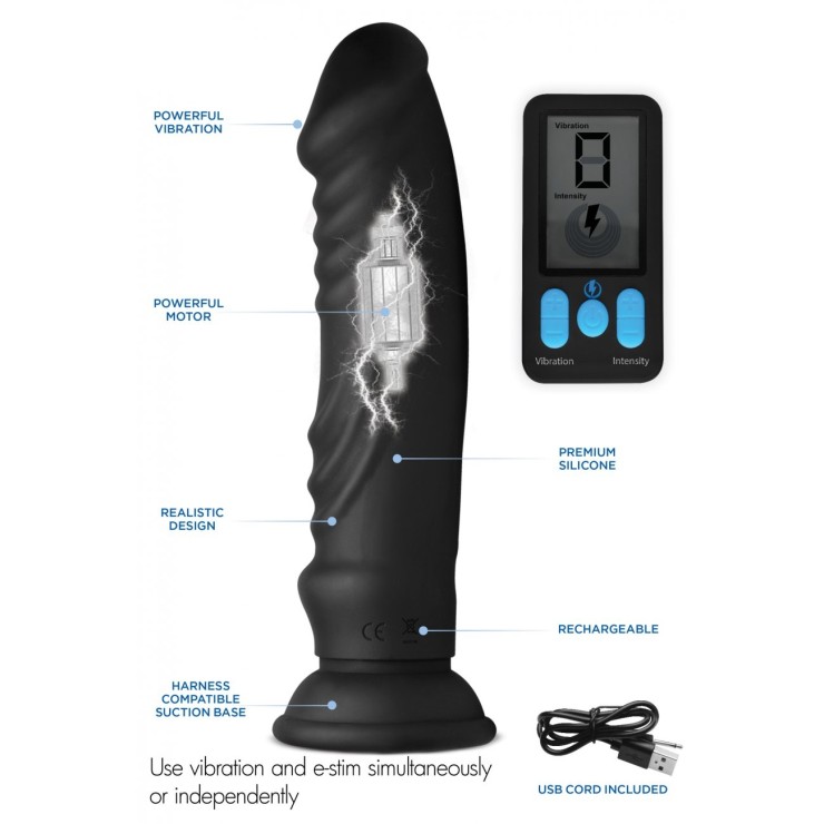 VIBRATORE REALISTICO CON ELETTROSTIMOLAZIONE E-STIM +... 2