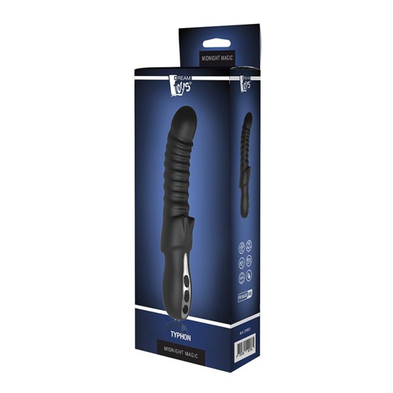 VIBRATORE CON RILIEVI SEX TOY RICARICABILE TYPHON MIDNIGHT MAGIC