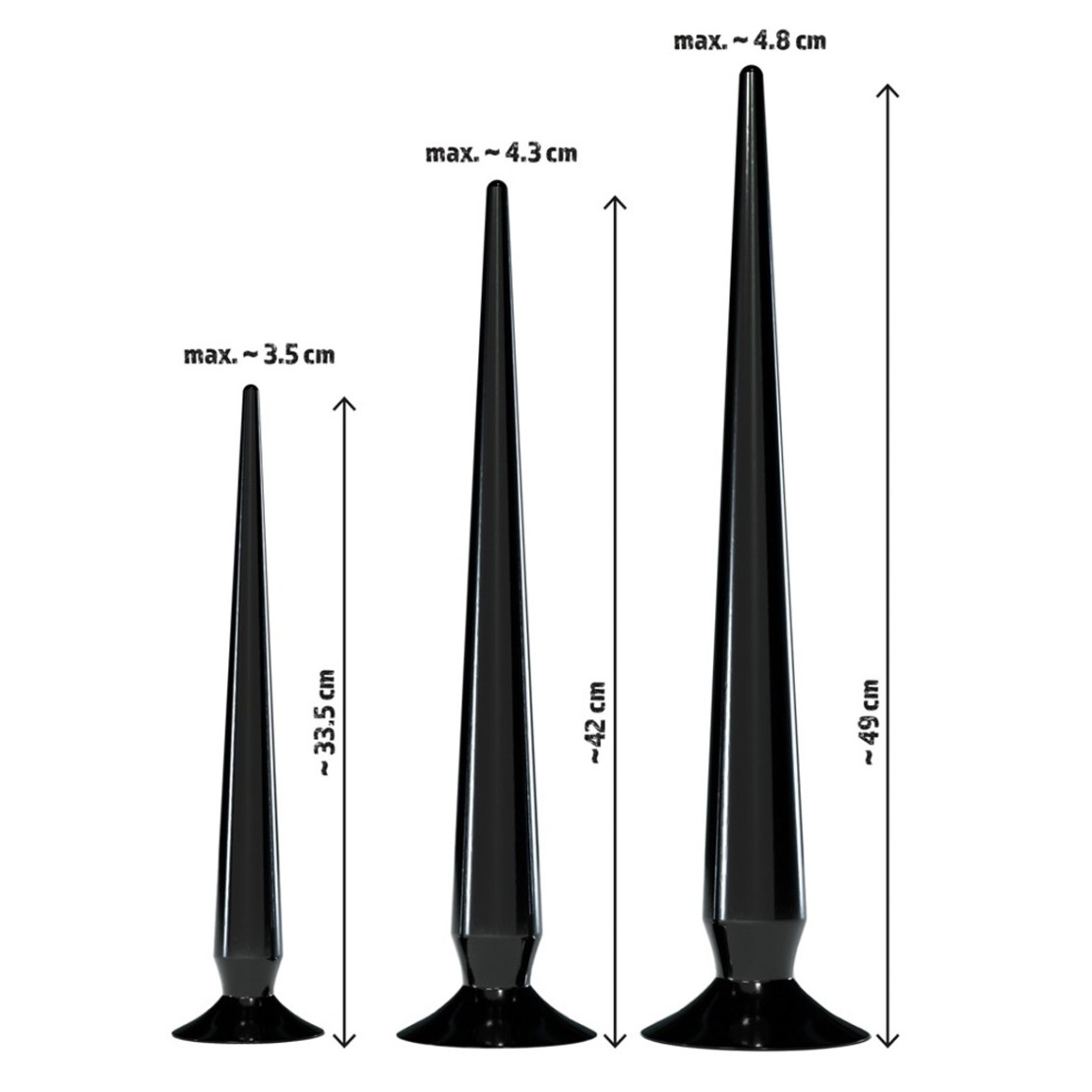 SET 3 SPINE ANALI FLESSIBILI SEX TOYS CON VENTOSA