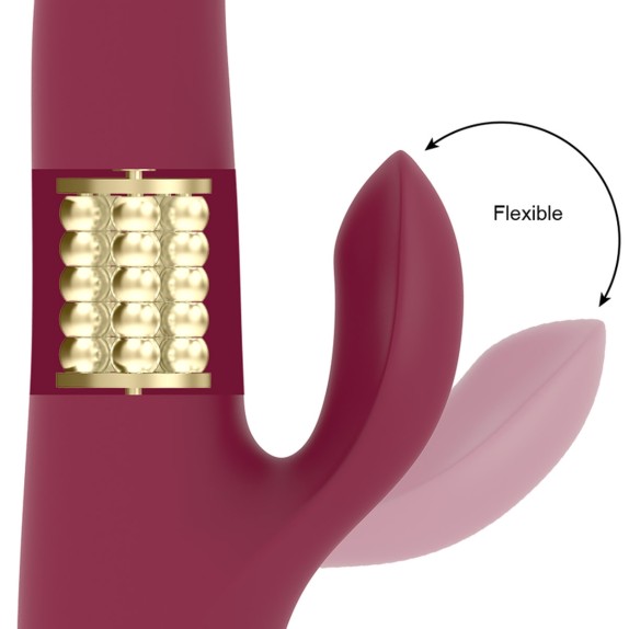 VIBRATORE RABBIT CON SFERE STIMOLANTI E MOVIMENTO A SPINTA SEX TOY MAGENTA