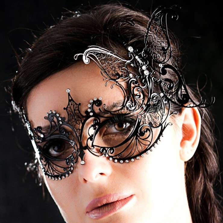 MASCHERA SEXY PER DONNA IN FILIGRANA CON STRASS LINDA