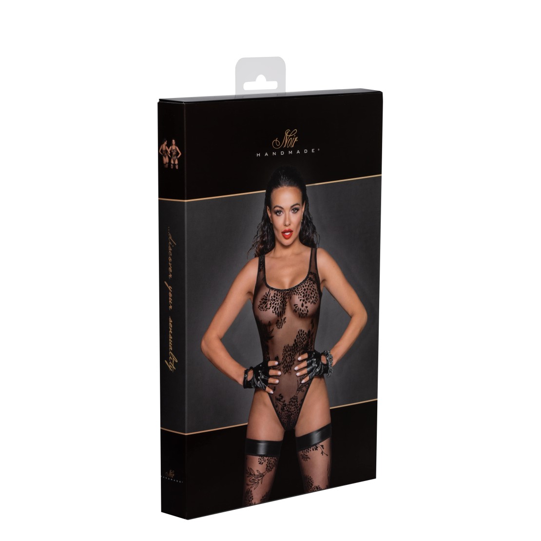 BODY SEXY PER DONNA TRASPARENTE CON RICAMI NOIR...