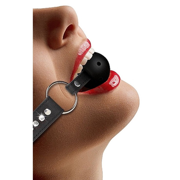 MORSO-BALL GAG  CON STRASS SUL CINTURINO BREATHABLE BALL... 2