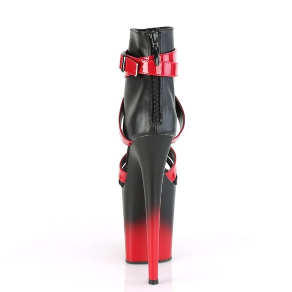 SANDALO SCARPA SEXY TACCO CM. 20 PER LAP E POLE DANCE IN ECOPELLE E VERNICE ROSSA