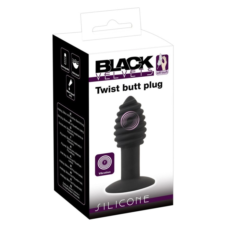 PLUG TAPPO ANALE VIBRANTE SEX TOY RICARICABILE TWIST BUTT...