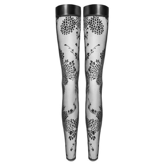 AUTOREGGENTI SEXY VELATE SENZA PIEDE CON BALZA IN SPANDEX NOIR HANDMADE