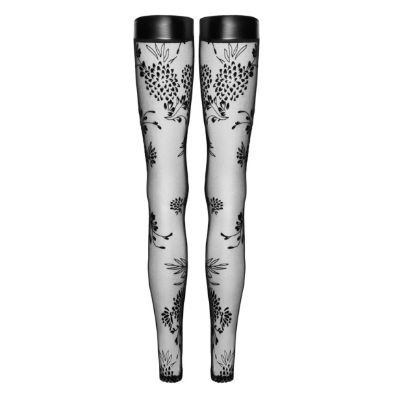 AUTOREGGENTI SEXY VELATE SENZA PIEDE CON BALZA IN SPANDEX NOIR HANDMADE