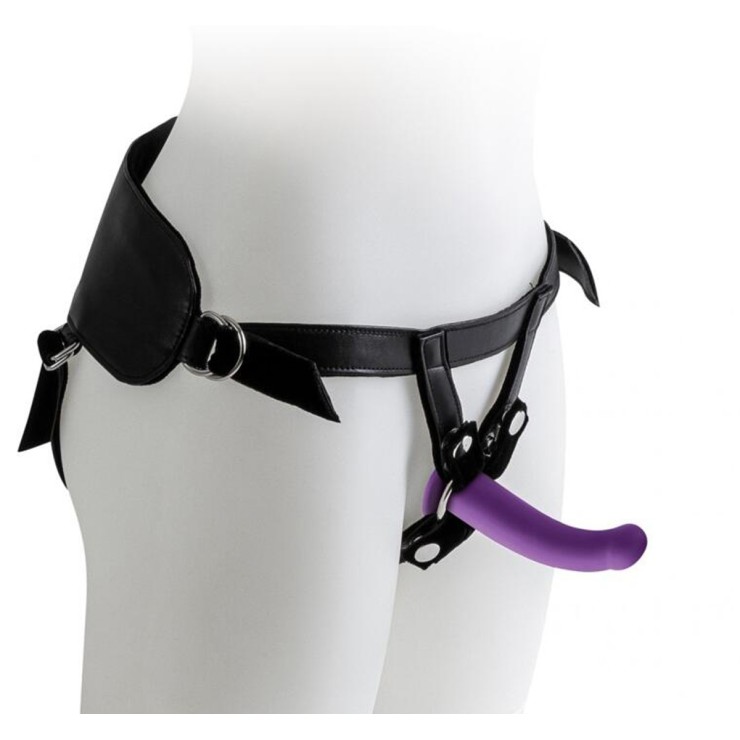 STRAP-ON PER DONNA CON DILDO IN SILICONE VIOLA VIRGITE