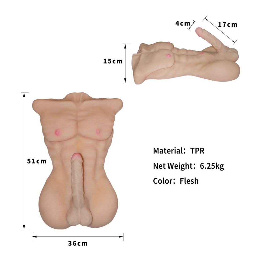 MASTURBATORE MEZZO BUSTO DI UOMO MALE BODY...